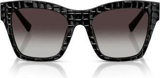 Dolce & Gabbana 53mm Square Sunglasses in Black Texture Cocco /Grey at Nordstrom
