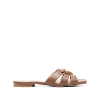 Pinko Sliders, female, Brown, 7 UK, Brown Sandals with Cut-Out Detailing