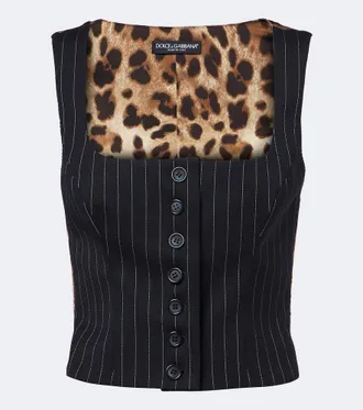 Dolce & Gabbana Pinstriped wool-blend vest