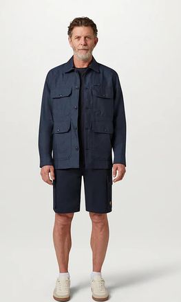 Belstaff Mens Forge Jacket in Dark Blue Linen - Size X-Large