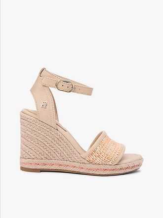 Tommy Hilfiger Alpargatas de rafia con cu&ntilde;a alta