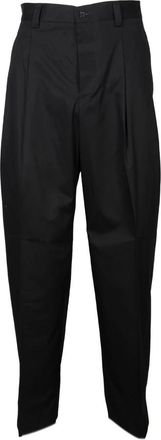 Laneus Straight Trousers, male, Black, Size: M Wide Leg Cotton Gabardine Pants