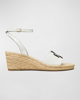 Tory Burch Ines Leather Double T Espadrilles