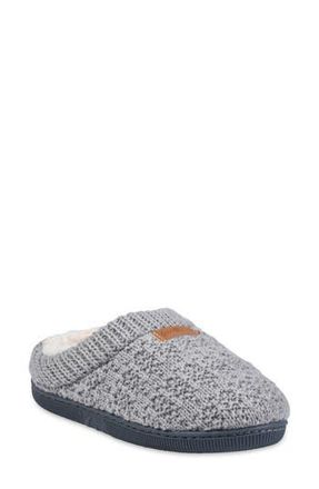 GaaHuu Textured Knit Faux Shearling Lined Slipper in Grey at Nordstrom Rack, Size Medium