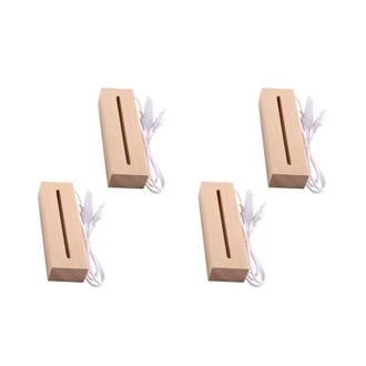 OEM Base De Luz Rectangular De Madera, Base De Exhibici&oacute;n Led De Madera, Soporte De L&aacute;mpara De Pedestal Para Acr&iacute;lico, Cristal, Luz Nocturna