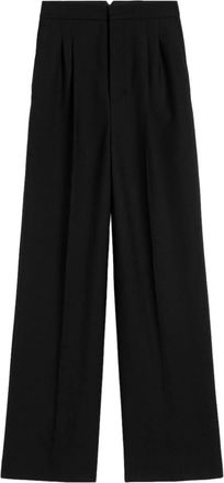 Ami wide-leg wool trousers - unisex - Wool - 36 - Black
