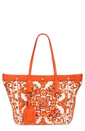 Dolce & Gabbana Atene Majolica Tote in Id3Tn Majolica 1 Orange at Nordstrom