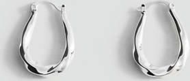 Mango Orecchini anelli rilievo argento - Donna - Taglia unica - MANGO