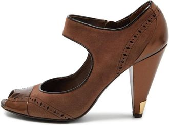 Louis Vuitton suede leather peep-toe pumps - Brown