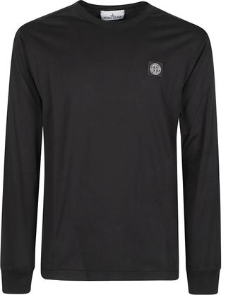 Stone Island Long Sleeve Ribbed-Cuff Cotton T-Shirt