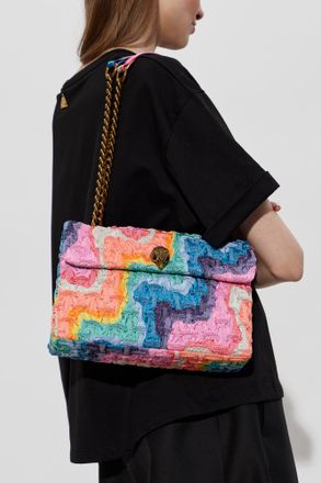 Kurt Geiger Ruched Fabric Kensington Shoulder Bag, Womens, Multicolour