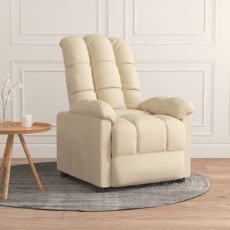vidaXL Sill&oacute;n Reclinable De Tela Crema Vidaxl
