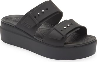 Crocs Brooklyn Wedge Slide Sandal in Black at Nordstrom, Size 10