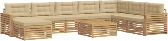 vidaXL Conjunto De Sof&aacute;s De Exterior 9 Uds. Y Beige Vidaxl