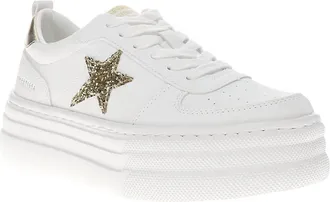 Vintage Havana Womens Hunter Glitter Platform Sneakers In Gold