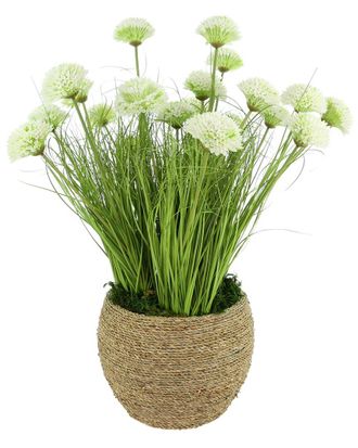 Creative Displays Inc. Handmade Faux Dahlias & Grass In Pot