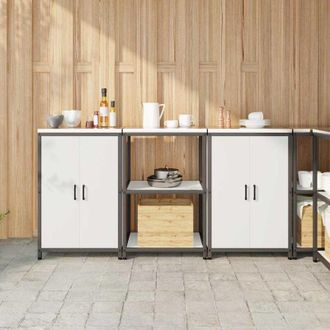 vidaXL Juego De Almacenamiento De Cocina Hattem 3 Pcs Blanco Vidaxl