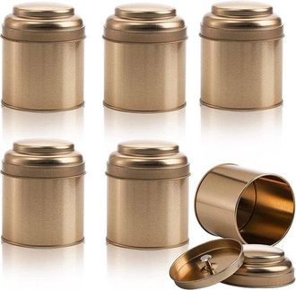 OEM Latas De T&eacute; Con Doble Tapa Herm&eacute;tica, Mini Recipientes Redondos Para Almacenar T&eacute;, Caf&eacute;, Az&uacute;car, Hojas Sueltas Y Velas Caseras (50 G)