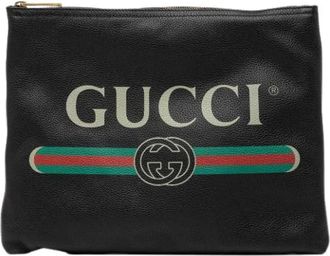 Gucci Pre-owned Clutches, female, Black, Size: ONE SIZE Pre-owned Leather Clutch