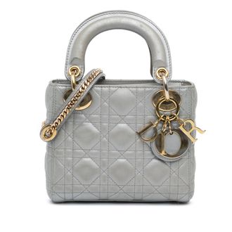 Dior Pre-owned Womens Lady Mini Bag Grey - Silver Leather - One Size
