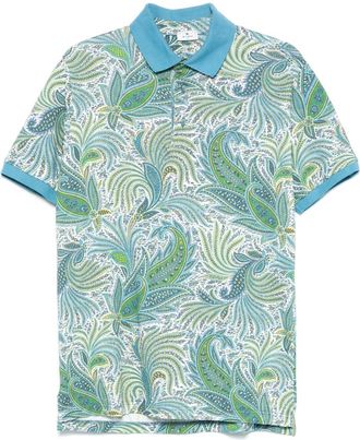 Etro Poloshirt met paisley-print - Blauw