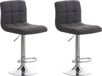 Clp Clp - Set De 2 Taburetes De Bar Peru En Tela Gris Claro