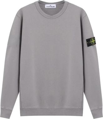 Stone Island Cotton Crewneck Sweatshirt - Heren - Sweatshirts - Grijs - 2XL - Katoen - Hoodies & sweatvesten