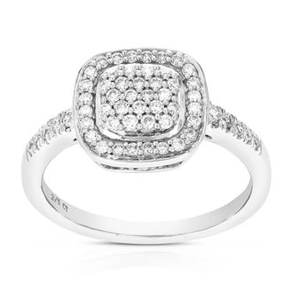 Vir Jewels 2/5 cttw Lab Grown Diamond Engagement Ring in Sterling Silver For Women