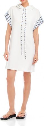 Fifteen Twenty Dayna Contrast Detail French Terry Hoodie Minidress in Off White at Nordstrom, Size X-Small