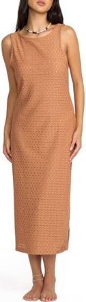 Billabong Eyelet Cover-Up Midi Dress in Rose Brown at Nordstrom Rack, Size Medium