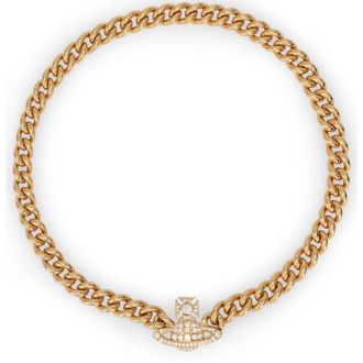 Vivienne Westwood Necklaces, female, Yellow, Size: S Orb Pendant Necklace