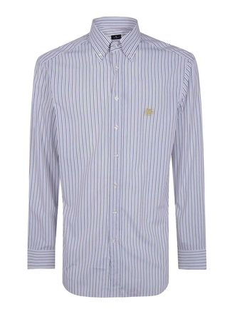 Etro White and blue striped shirt