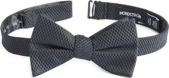 Nordstrom Pre-Tied Silk Bow Tie in Black/Grey at Nordstrom
