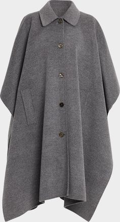 Michael Kors Collared Wool Poncho Coat