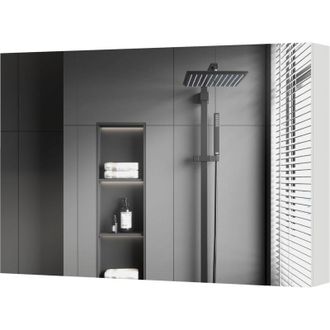 Kleankin Kleankin - Armadietto da Bagno a Parete con Specchiera a 3 Ante Bianco
