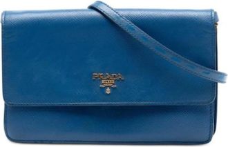 Prada Pre-owned Cross Body Bags, female, Blue, Size: ONE SIZE Pre-owned Vintage Crossbody Bag