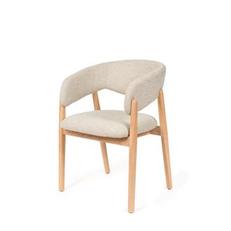 Koketto Home Silla ergon&oacute;mica color beige con estructura de madera de haya