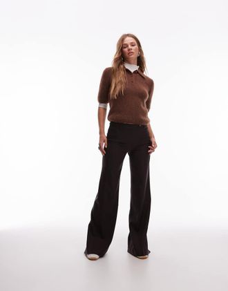 & Other Stories Pantaloni in lana marroni con gamba a zampa-Marrone