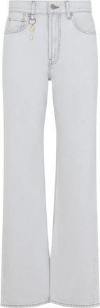 Carven 5-Pocket Broek met sleutelhanger - Dames - Regular Fit Jeans - Grijs - 2XS - Katoen - Jeans