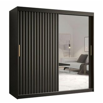 Mirjan24 Mobilier1 - Armario Hartford 338, Negro, 200x180x62cm, Puertas De Armario: Correderas, N&uacute;mero De Estantes: 0