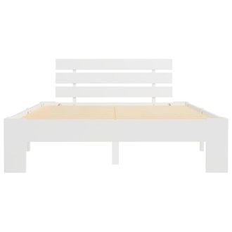 Berkfield Home Modern Bed Frame White Solid Pine Wood 140x200 cm