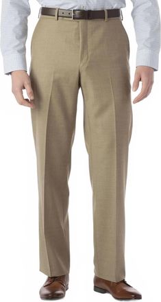 Ballin Super 120S Wool Travel Twill Comfort-Eze Trouser - Soho Modern Fit In Khaki