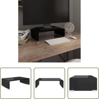 vidaXL Rialzo tv - Mobile/Rialzo Porta TV in Vetro Nero 40x25x11 cm