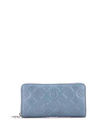 Louis Vuitton Blue Monogram Embossed Lambskin Coussin Zippy Wallet (Authentic Pre-Loved)
