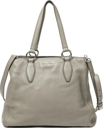 Miu Miu Borsa tote con logo - Grigio