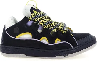 Lanvin Blue Calfskin Athletic Mens Sneakers
