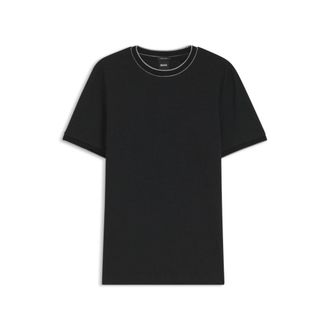 BOSS Regular-fit T-shirt in structured cotton with tipping details