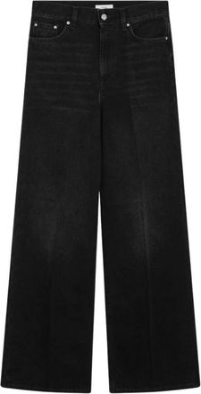 Toteme Wide-Leg Denim Broeken - Dames - Loose Fit Jeans - Zwart - W29 - Denim - Jeans