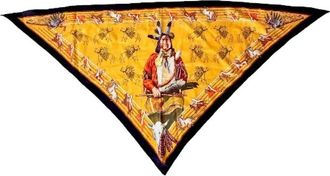 Herm&egrave;s Pre-owned Scarves, female, Yellow, Size: ONE SIZE Pre-owned Pani la Schar Pawnee Scarf