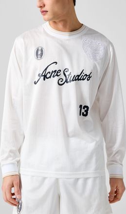 Acne Studios Mens Lace cursive logo soccer jersey